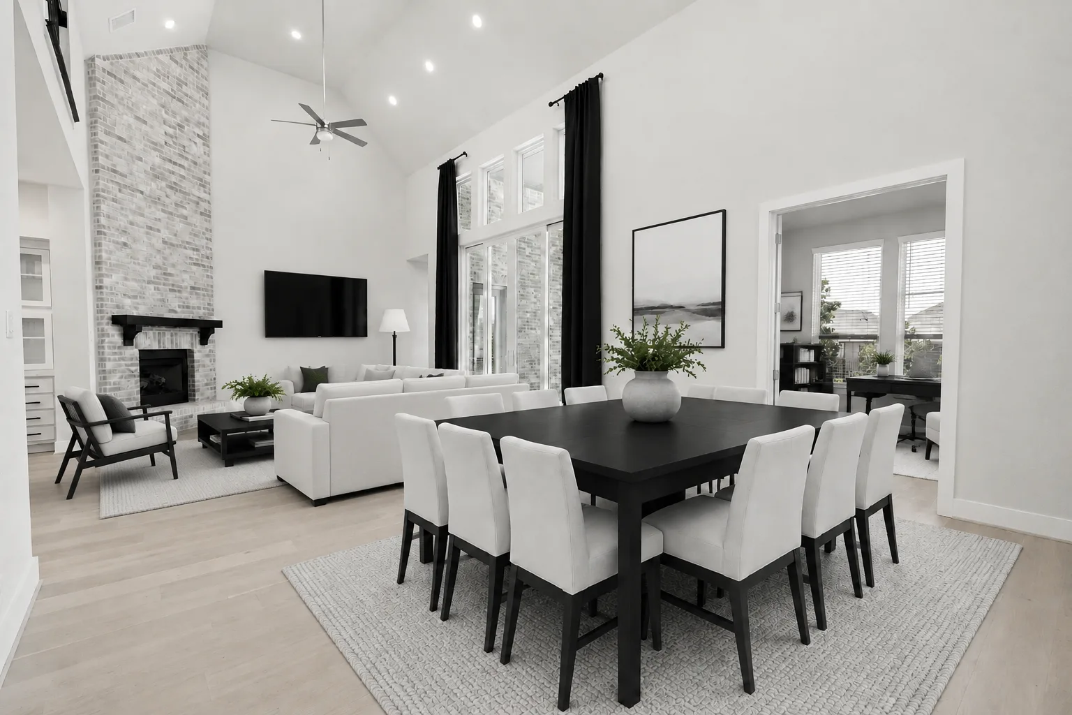 Dining area, virtually staged
